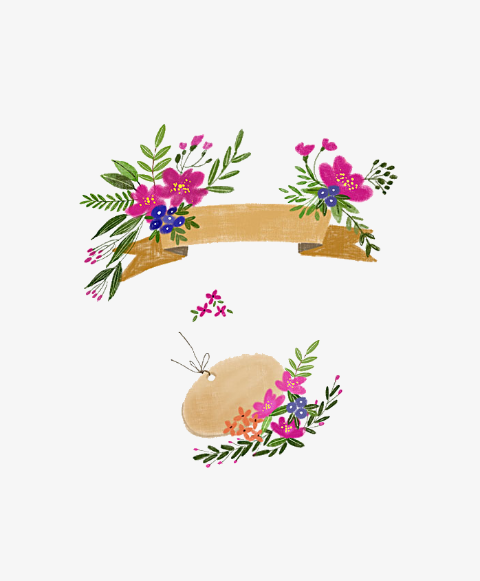 文艺唯美花素材边框