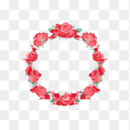 手绘玫瑰花圈