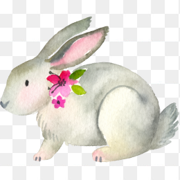 手绘小清新小兔子素材