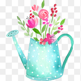 手绘小清新浇水器素材