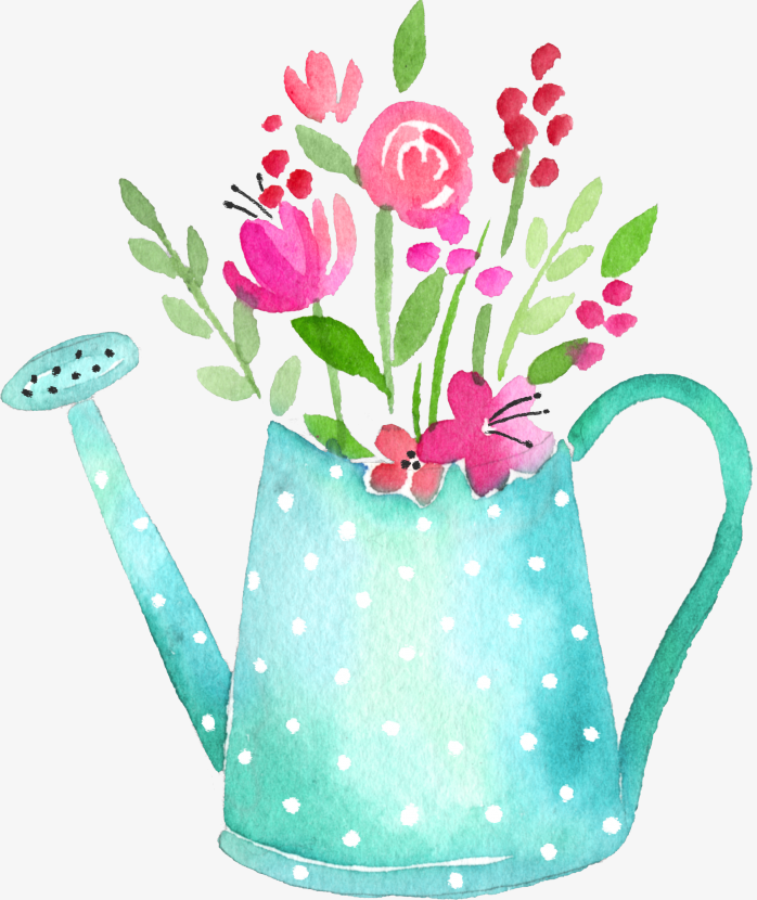 手绘小清新浇水器素材
