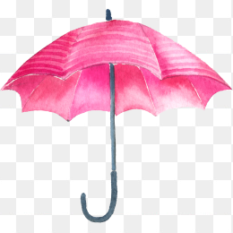 手绘小清新粉色雨伞素材