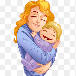 卡通手绘人物孕妇孩子