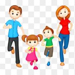 卡通手绘人物孩子家庭