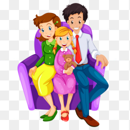卡通手绘人物白领家庭
