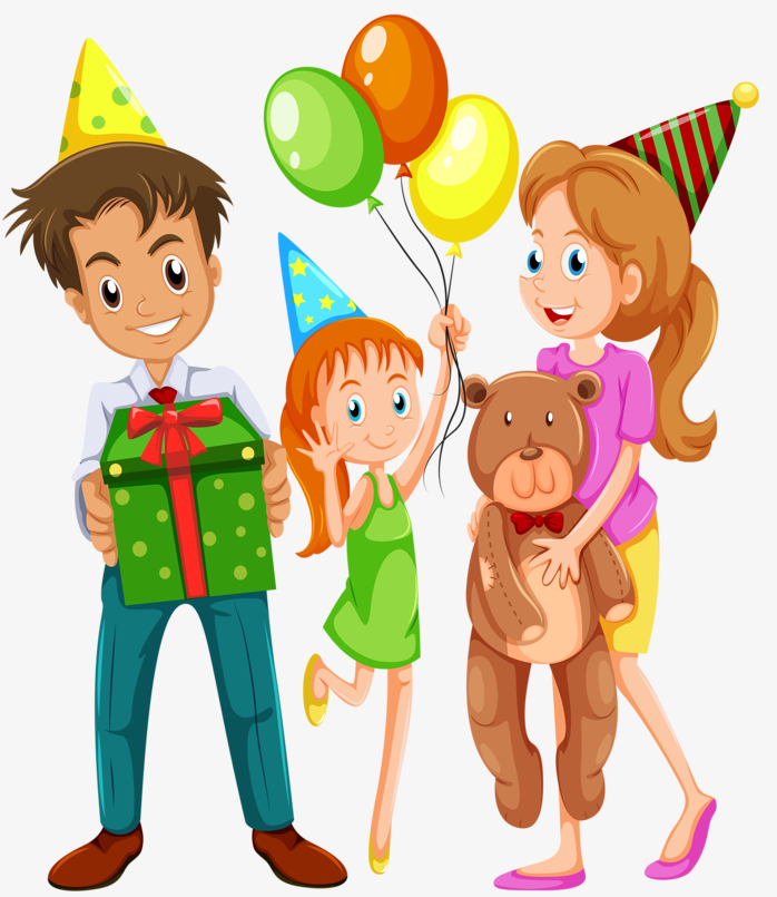 卡通手绘人物父女生日快乐