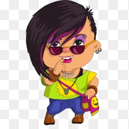 卡通人物墨镜图形素材免抠图