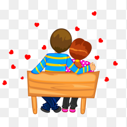 卡通人物椅子恋人爱心图形素材免抠图