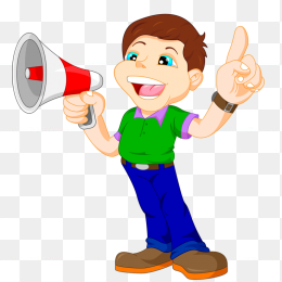 卡通人物男生喇叭图形素材免抠图