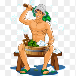 卡通人物男人叶子图形素材免抠图