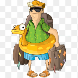 卡通人物男人游泳图形素材免抠图