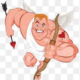 卡通人物男人射箭图形素材免抠图