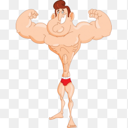 卡通人物肌肉健身图形素材免抠图