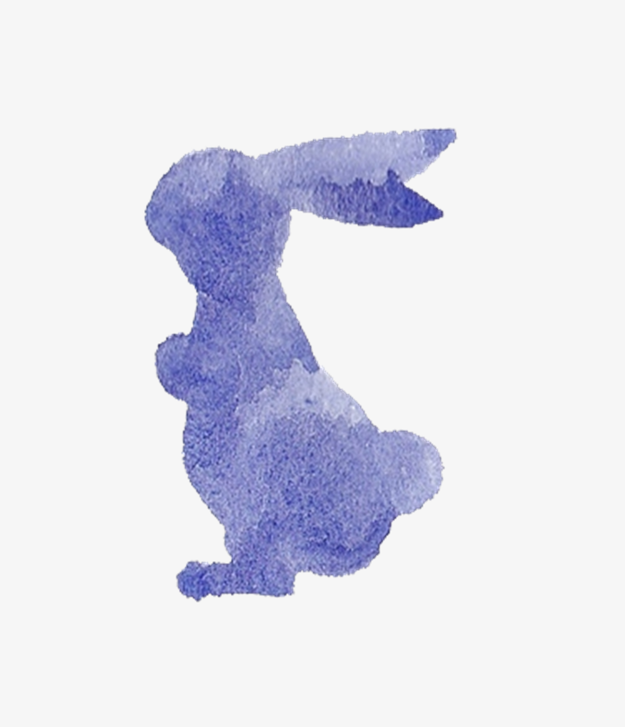 中秋节墨水兔子免抠