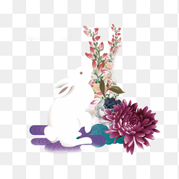 中秋节嫦娥免抠素材图案兔子