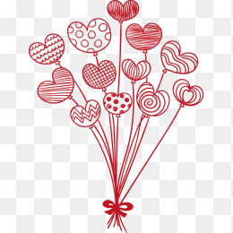 卡通爱心气球图形素材免抠图
