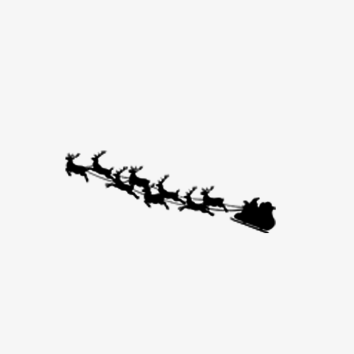 圣诞老人开鹿车剪影