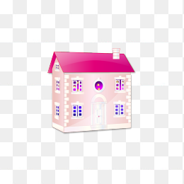 粉色砖房建筑模型