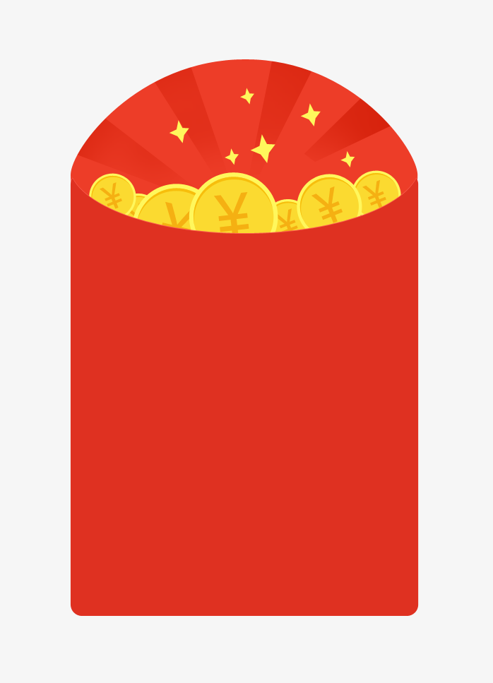 扁平化红包金币免抠
