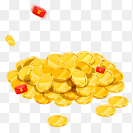 免抠黄色金币红包素材