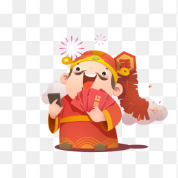 财神爷红包金币免抠