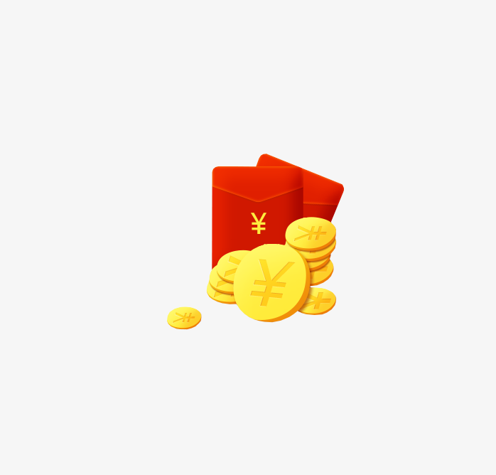 金币红包扁平化素材