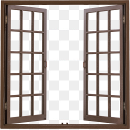 黑色家居落地窗免抠图