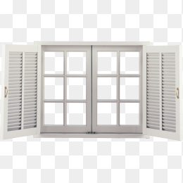 白色家居落地窗免抠图