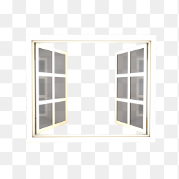 白色家居落地窗免抠