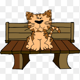 猫咪坐在凳子上