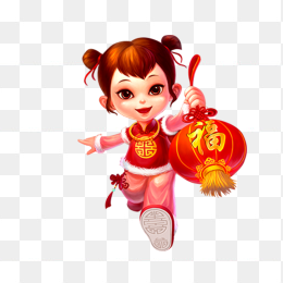 拿灯笼的女童子