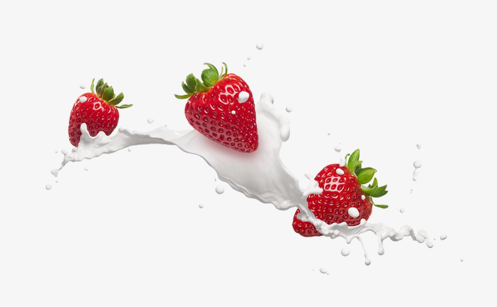 喷溅牛奶健康食品草莓