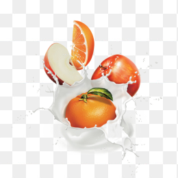 牛奶滴喷溅橙子