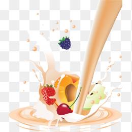 水果牛奶滴喷溅