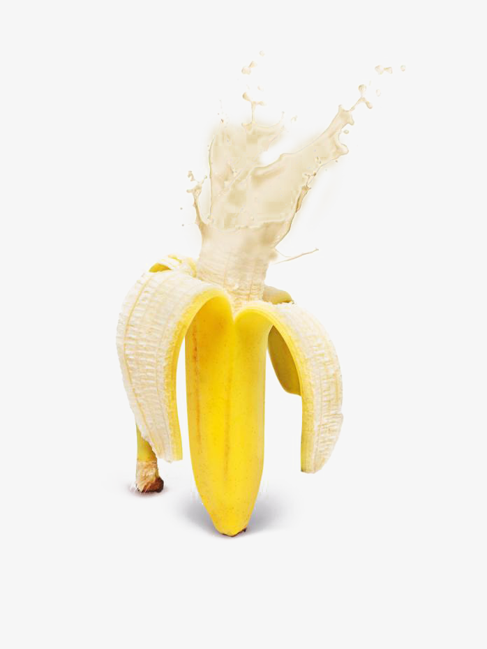 香蕉特效牛奶滴喷溅