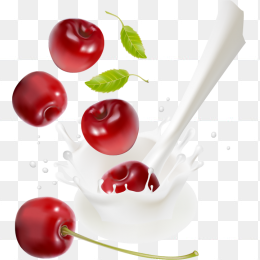 野果牛奶滴喷溅