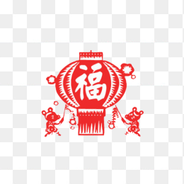 福字剪纸灯笼
