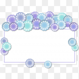 蓝紫色花边框