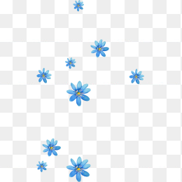 蓝花漂浮PNG免抠