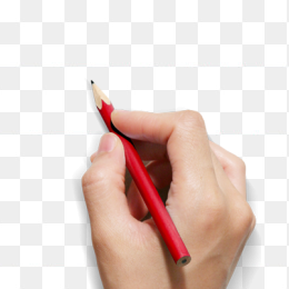手拿铅笔