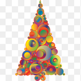 卡通圆圈组合圣诞树