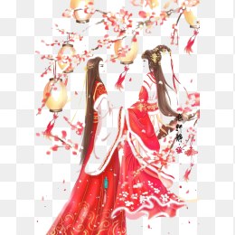 手绘水彩古风PNG素材图片