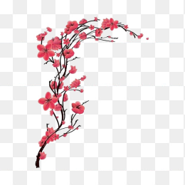 手绘水彩古风花朵图案