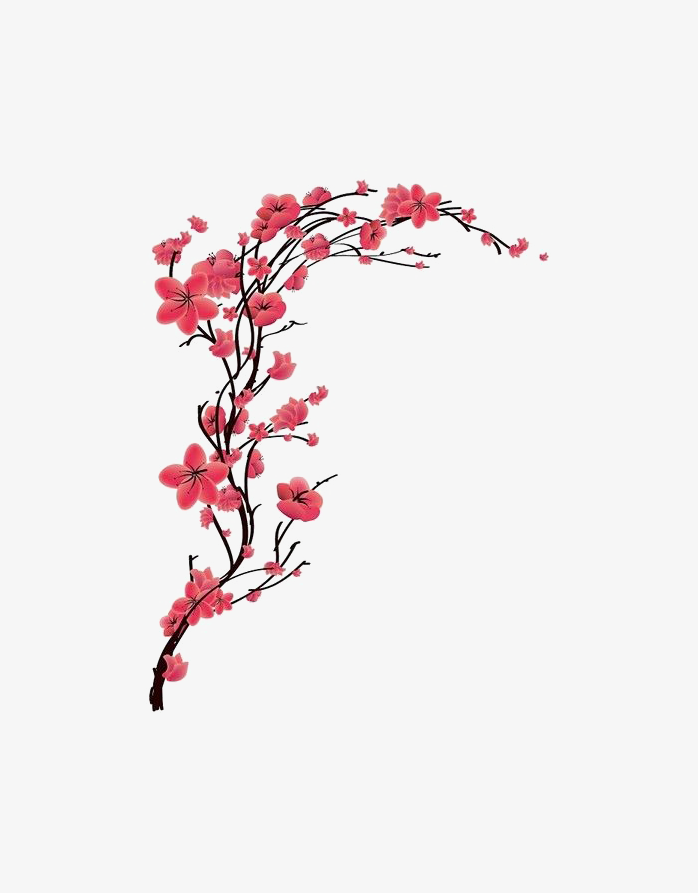 手绘水彩古风花朵图案