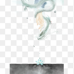 手绘水彩古风免抠素材下载