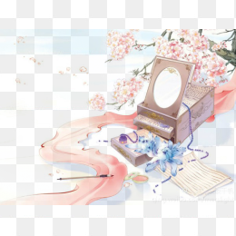 手绘水彩古风免抠素材下载