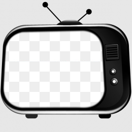 卡通黑色电视机镂空相框