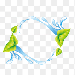 卡通蓝色水素材