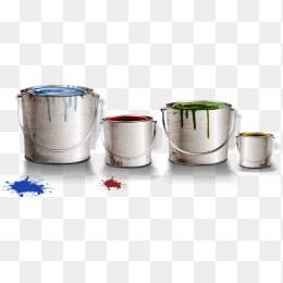 一排油漆桶