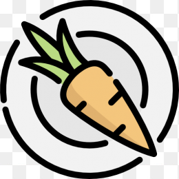 胡萝卜扁平化餐厅食物免抠图标